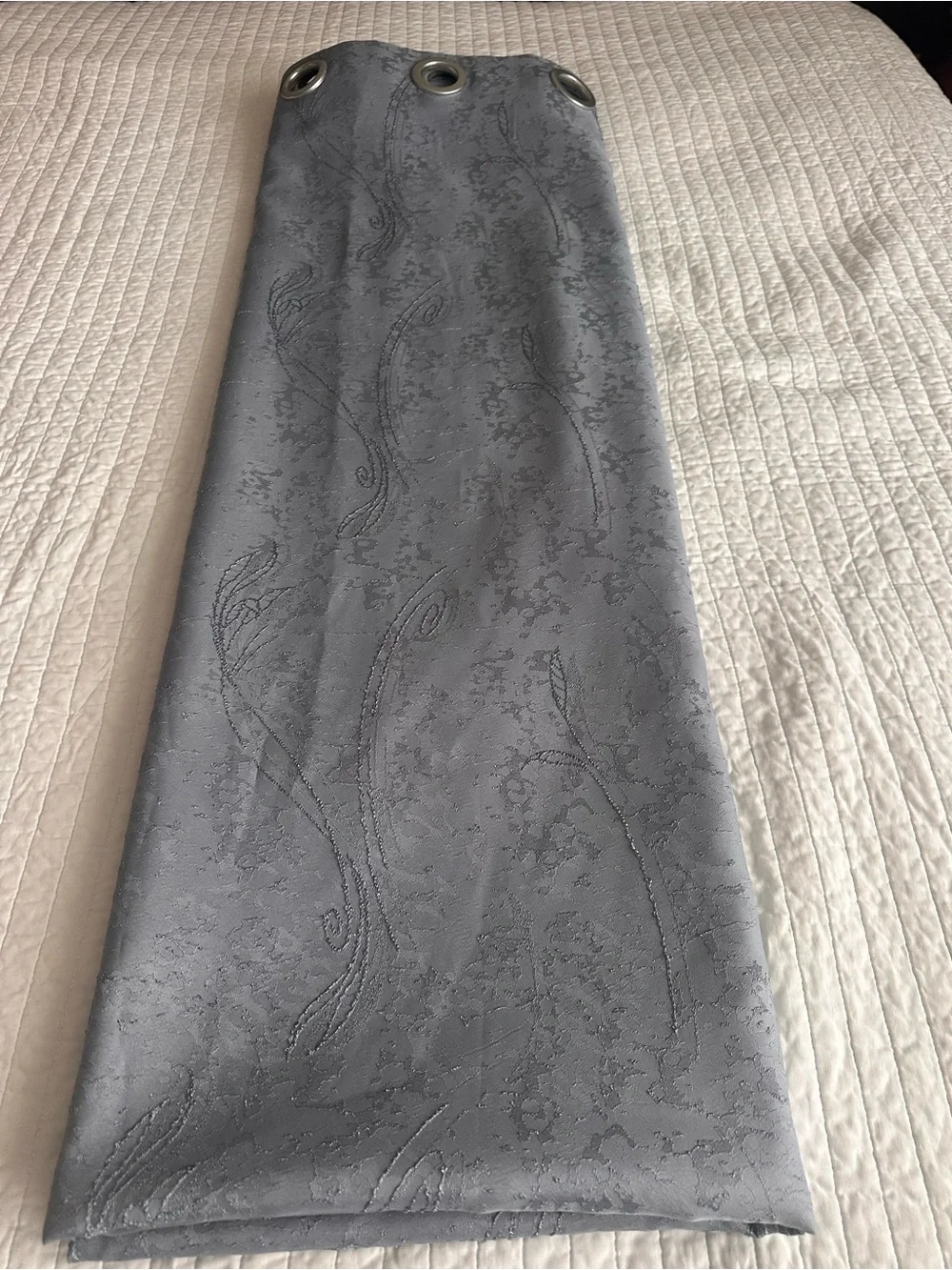 Custom Made Silver Gray Grommet Top Curtain Panel Pair (W54x L94 each)
